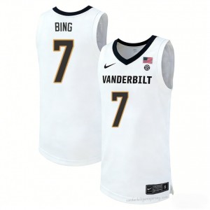 Chandler Bing #7 Commodores White Basketball University Jersey | Men's Authentic Cut 18897850