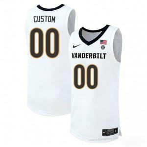 Custom #00 Commodores White Basketball University Jersey | Men's Authentic Cut 71035661