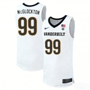 Devin McGlockton #99 Commodores White Basketball NCAA Jersey | Men's Authentic Cut 57265330