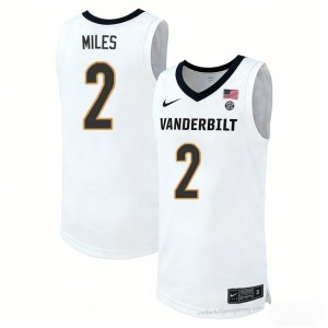 Duke Miles #2 Commodores White Basketball University Jersey | Men's Authentic Cut 54357670