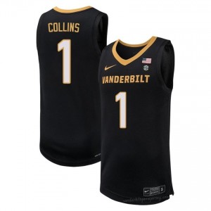 Vanderbilt Commodores #1 Frankie Collins Black Jersey | Premium Stitched Men's Basketball Edition 71711423