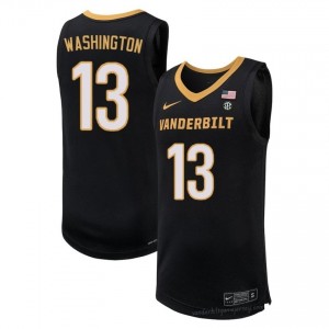 Vanderbilt Commodores #13 Jalen Washington Black Jersey | Premium Stitched Men's Basketball Edition 97634771