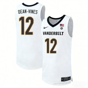 Jaylon Dean-Vines #12 Commodores White Basketball NCAA Jersey | Men's Authentic Cut 80103215