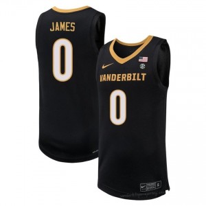 Vanderbilt Commodores #0 Mike James Black Jersey | Premium Stitched Men's Basketball Edition 30878665