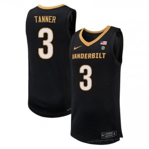 Vanderbilt Commodores #3 Tyler Tanner Black Jersey | Premium Stitched Men's Basketball Edition 29578442