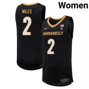 Duke Miles Vanderbilt #2 Black Tackle Twill Jersey | Women's College Vandy Hoops 79732610