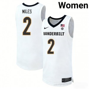 Vanderbilt Commodores Duke Miles #2 White Women's Basketball NCAA Jersey | Collector's Grade 92516450