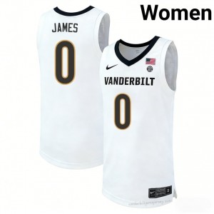Vanderbilt Commodores Mike James #0 White Women's Basketball University Jersey | Collector's Grade 84608331