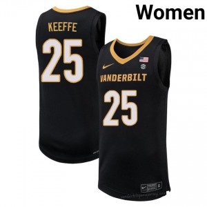 Miles Keeffe Vanderbilt #25 Black Tackle Twill Jersey | Women's Player Vandy Hoops 85695734
