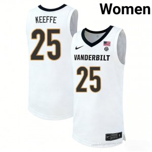 Vanderbilt Commodores Miles Keeffe #25 White Women's Basketball University Jersey | Collector's Grade 28363377