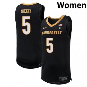 Tyler Nickel Vanderbilt #5 Black Tackle Twill Jersey | Women's College Vandy Hoops 66560556
