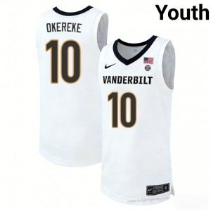 Youth AK Okereke #10 Vanderbilt White University Basketball Jersey | Anchor Down Edition 98973262
