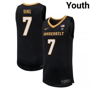 #7 Chandler Bing Commodores Black Jersey | Official Style Youth College Hoops 31378357