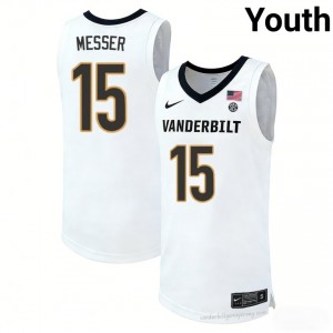 Youth Coleson Messer #15 Vanderbilt White NCAA Basketball Jersey | Anchor Down Edition 76727789