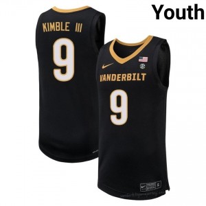 #9 George Kimble III Commodores Black Jersey | Official Style Youth College Hoops 12282962