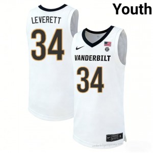 Youth Jayden Leverett #34 Vanderbilt White NCAA Basketball Jersey | Anchor Down Edition 32044988